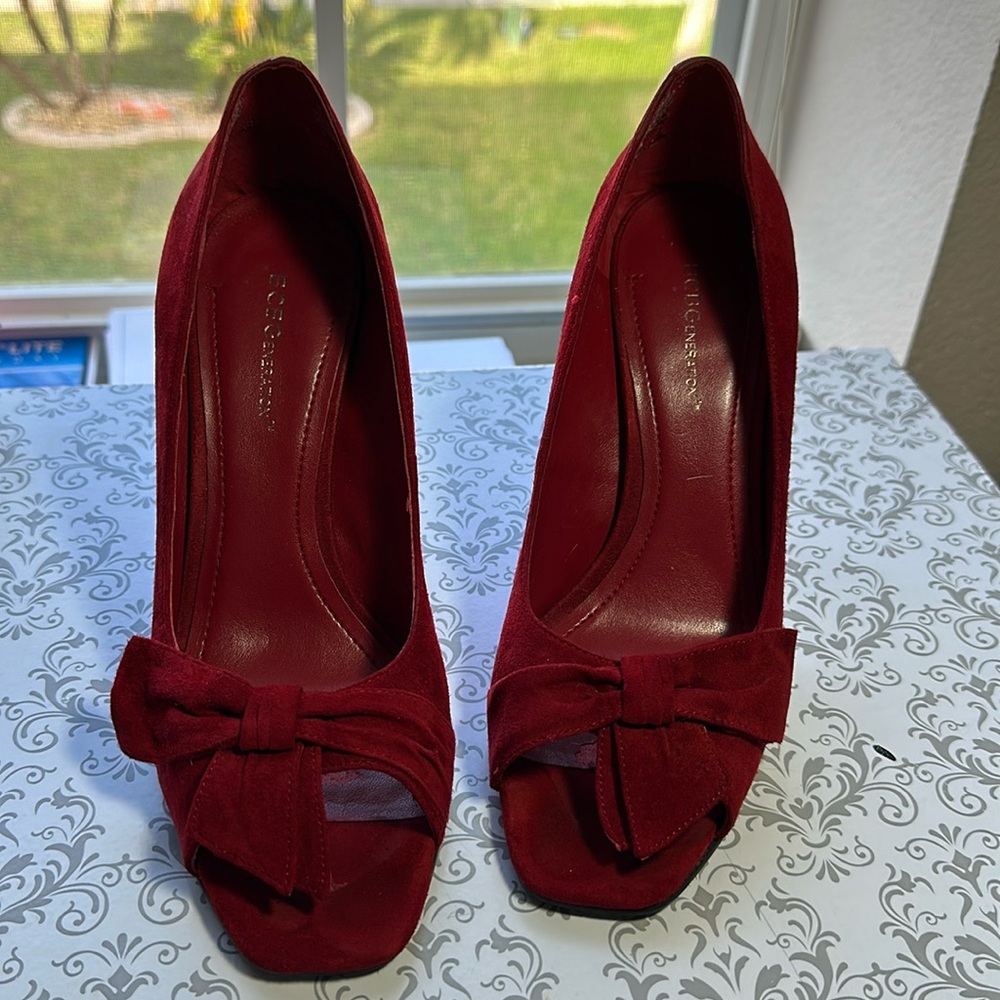 BCBG red pumps for an elegant night out